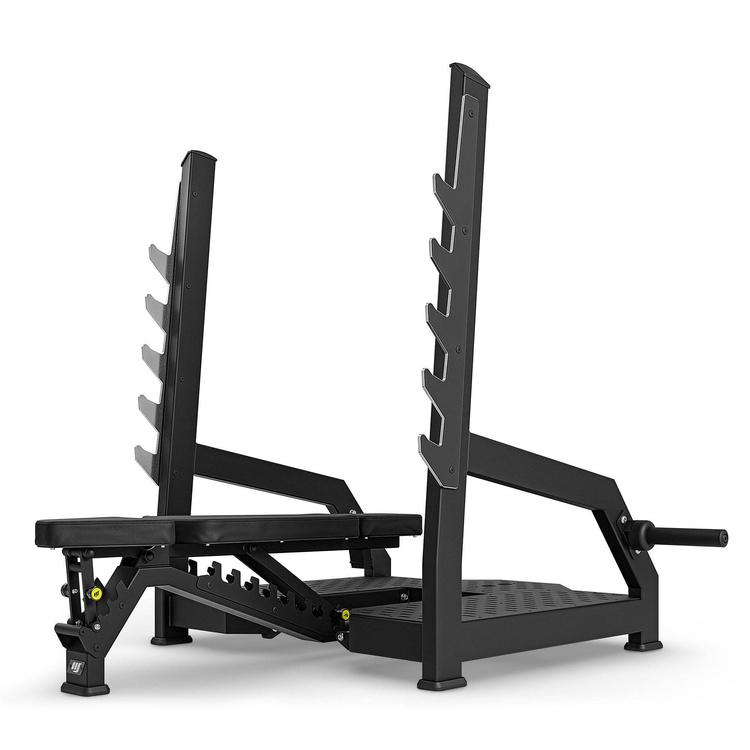 Banco reclinable olímpico de gimnasio con soportes de seguridad MP-L213 2.0 - Marbo Sport