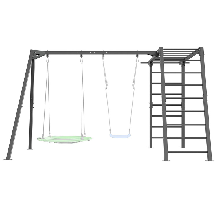 Conjunto escalera de gimnasia con soporte doble para columpios PREMIUM MO-016 + MO-018 - Marbo Sport