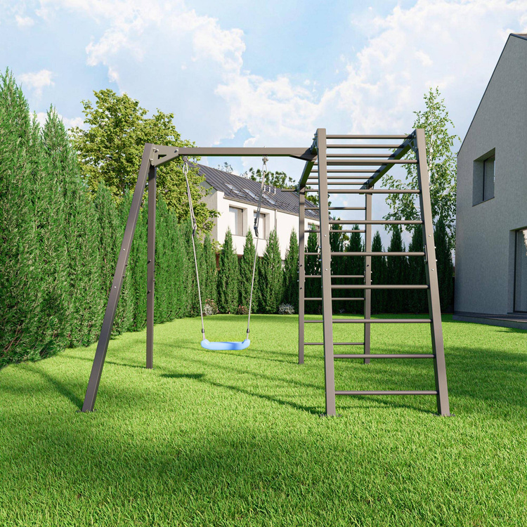 Conjunto escalera de gimnasia con soporte para columpio individual PREMIUM MO-016 + MO-017 - Marbo Sport