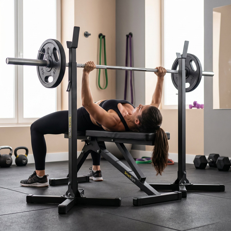 Banco de ejercicios reclinable con soporte para barra SG1 - SmartGym Fitness Accessories