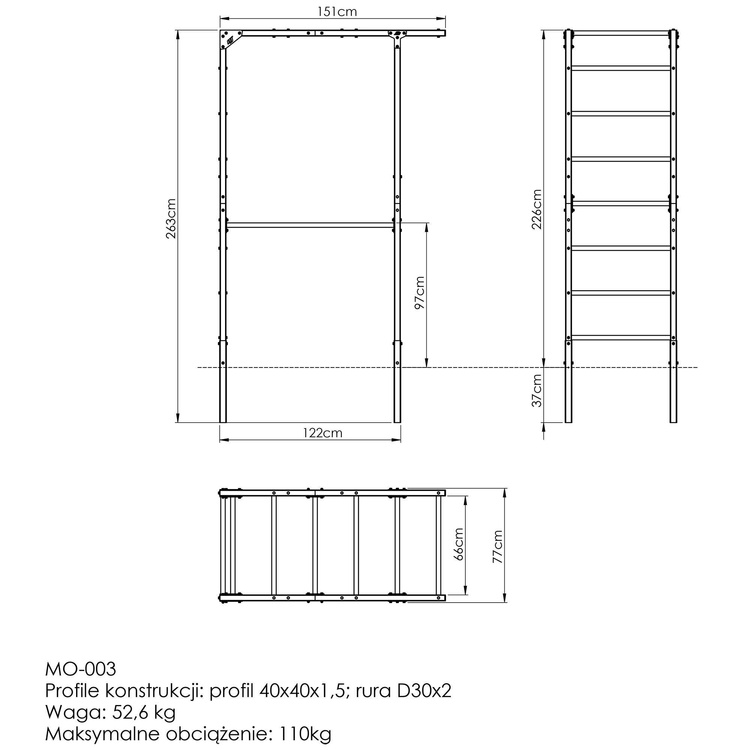 Escalera de gimnasia para exteriores MO-003 Marbo Sport