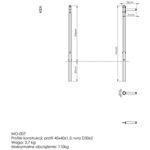 Barras paralelas cortas de exterior para fondos con anclaje al suelo MO-007 - Marbo Sport
