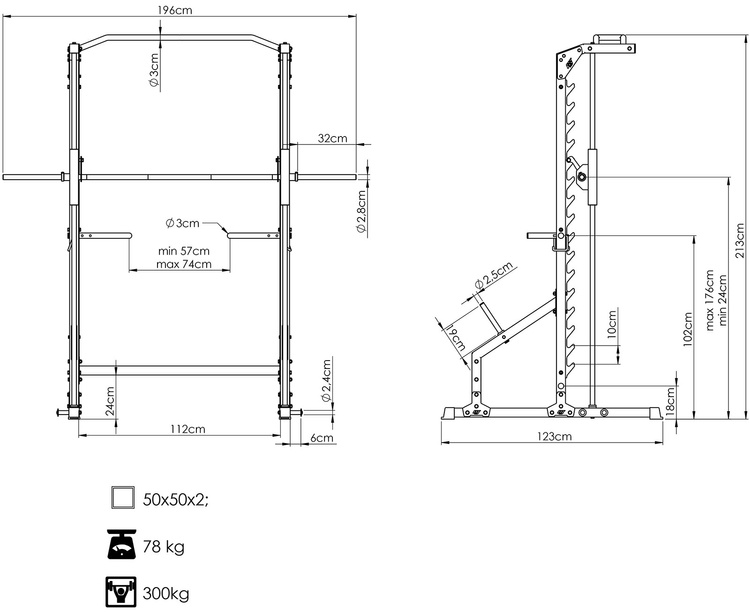 Máquina Smith con rodamientos lineales MS-U117 2.0 - Marbo Sport