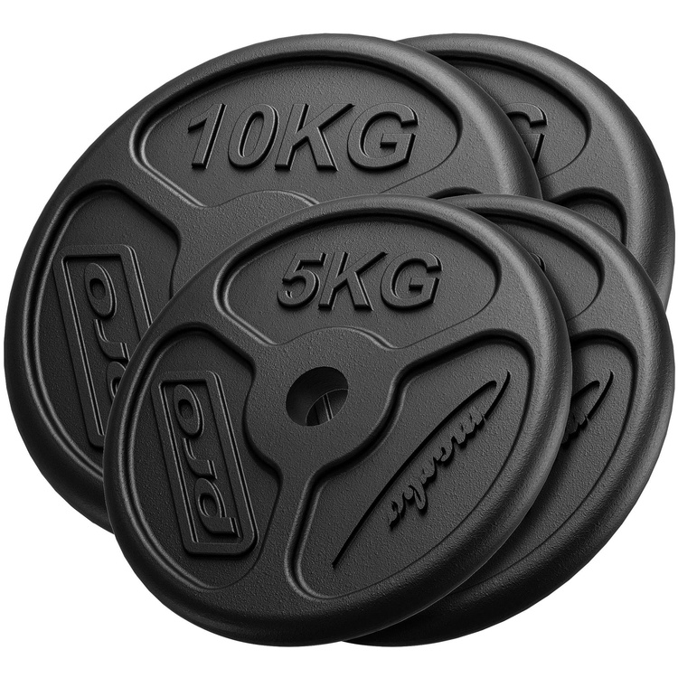 Juego de pesas de hierro fundido slim 30 kg / 2 x 10 kg + 2 x 5 kg - Marbo Sport