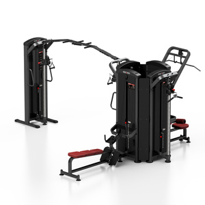 Máquina multifuncional torre MIDI de 6 estaciones con poleas (tapizado negro) MP-T002 - Marbo Sport