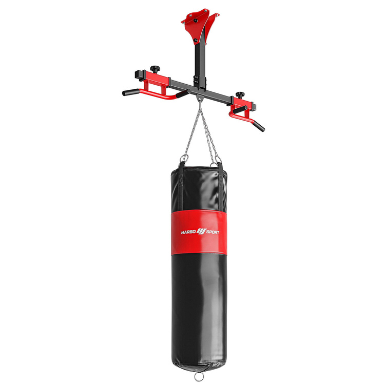 Barra de dominadas ajustable para montaje en pared y techo con soporte para saco de boxeo MS-D202 - Marbo Sport