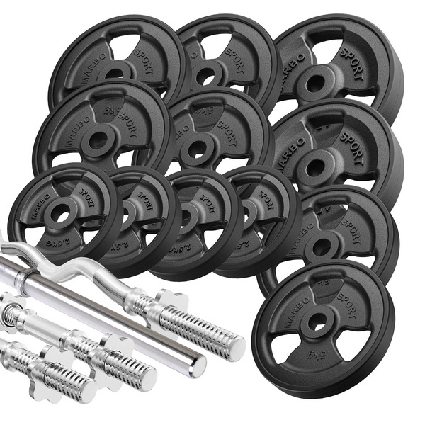 Juego de barras reforzadas y pesas de goma Tri-Grip 83 kg - Marbo Sport