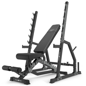 Set MS3_2.0 | banco doble + soportes de gimnasio con aseguramiento y separación ajustable - Marbo Sport