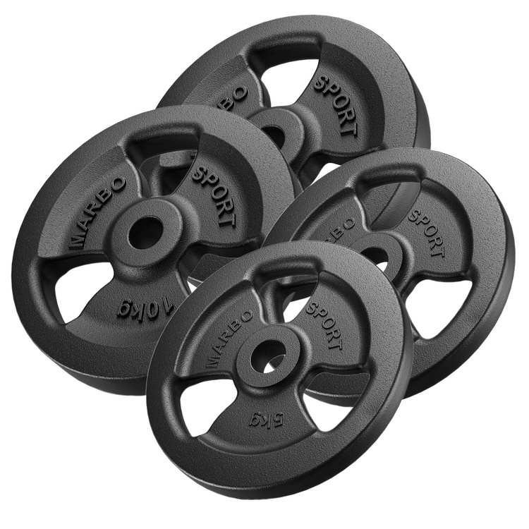 Juego de pesas de hierro fundido Tri-Grip 30 kg / 2 x 10 kg + 2 x 5 kg - Marbo Sport