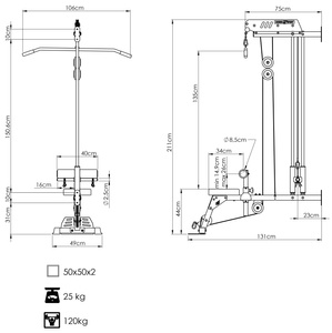 Máquina de polea lateral con asiento MS-W104 2.0 - Marbo Sport