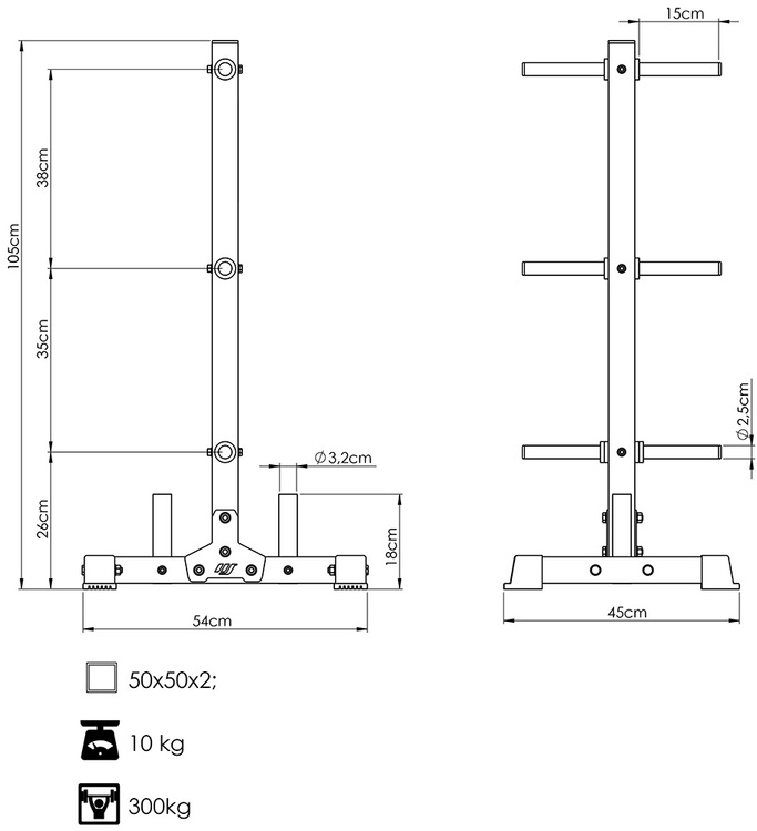 Árbol de pesas MS-S103 2.0 - Marbo Sport