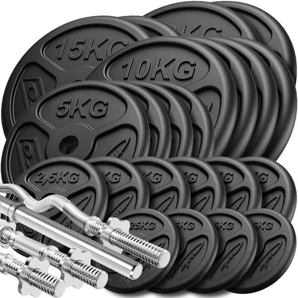 Juego de barras reforzadas y pesas SLIM 173 kg - Marbo Sport