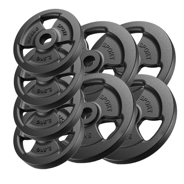 Juego de pesas de hierro fundido Tri-Grip 30 kg / 4 x 5 kg + 4 x 2,5 kg - Marbo Sport