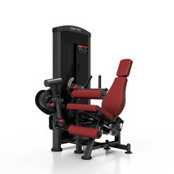Máquina de piernas 2 en 1 de extensión de cuádriceps y curl de femoral sentado (tapizado granate) MP-U216 - Marbo Sport