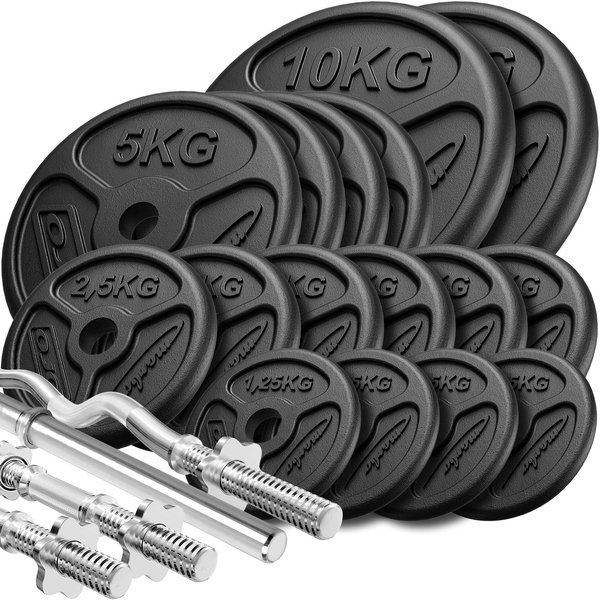 Juego de barras reforzadas y pesas SLIM 83 kg - Marbo Sport