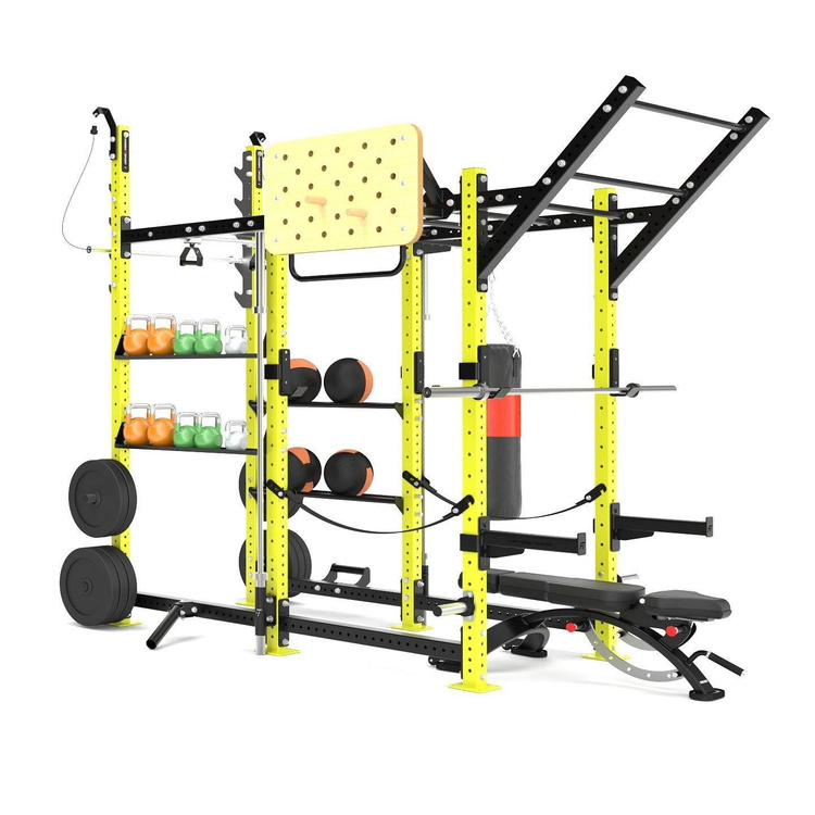 Jaula de potencia modular Power Rack con barras y postes MFT-RIG-13 - Marbo Sport