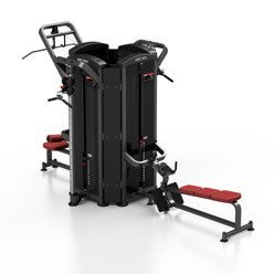 Máquina multifuncional torre MINI de 4 estaciones con poleas (tapizado granate) MP-T002 - Marbo Sport