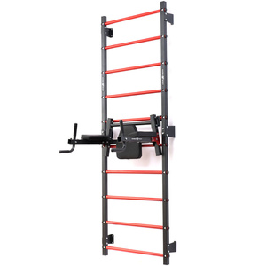 Set MHU1 | Escalera gimnástica metálica + Pasamanos y barra 2 en 1 para pared y escalera - Marbo Sport