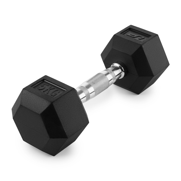 Mancuerna HEX de hierro fundido recubierta de goma 5 kg - UpForm