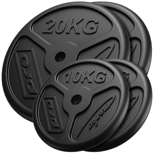Juego de pesas de hierro fundido slim 60 kg / 2 x 20 kg + 2 x 10 kg - Marbo Sport