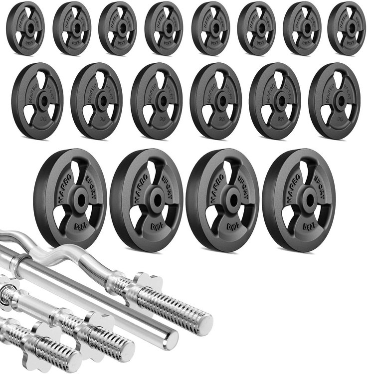 Juego de barras reforzadas y pesas Tri-Grip 113 kg - Marbo Sport