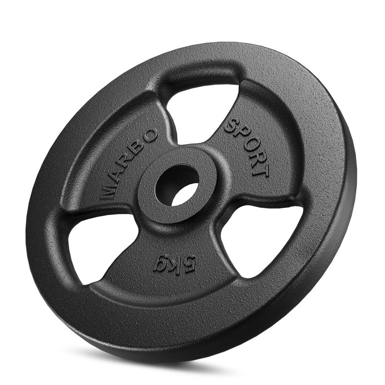 Juego de pesas de hierro fundido Tri-Grip 29 kg / 2 x 5 kg + 6 x 2,5 kg + 4 x 1 kg - Marbo Sport