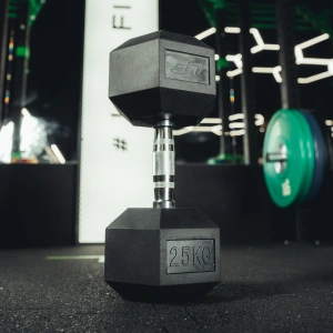 Mancuerna HEX de hierro fundido recubierta de goma 25 kg - UpForm