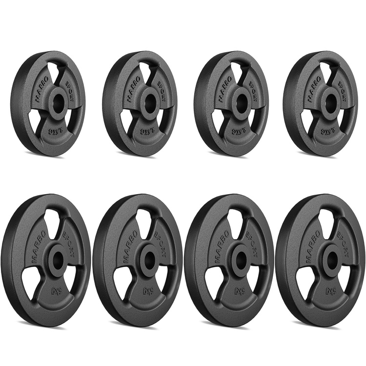 Juego de pesas de hierro fundido Tri-Grip 30 kg / 4 x 5 kg + 4 x 2,5 kg - Marbo Sport