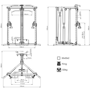 Estación de entrenamiento con pesas libres con poleas superior e inferior MS-W106 2.0 – Marbo Sport
