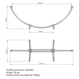 Soporte curvado para hamaca grande MO-011 - Marbo Sport