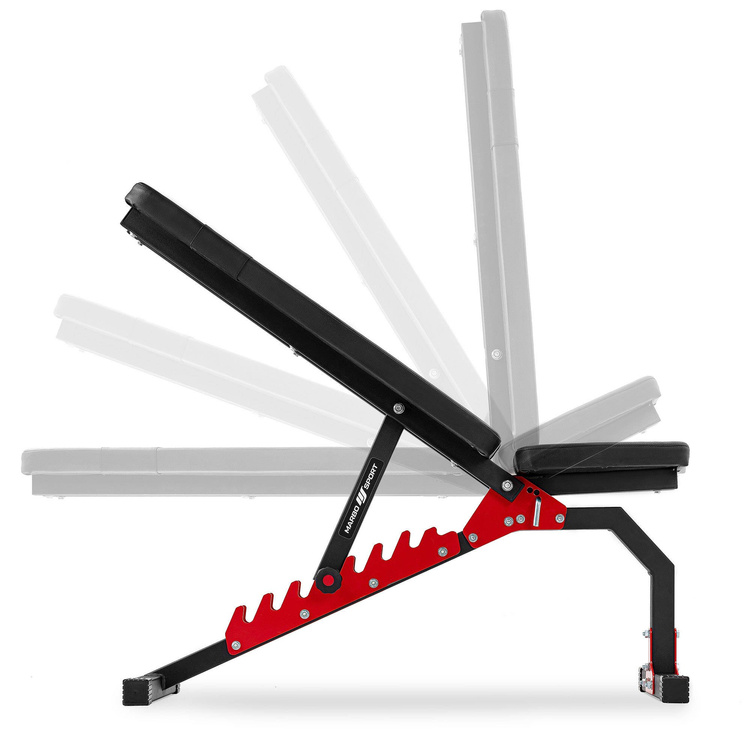 Banco de pesas multifunción reclinable (recto-inclinado) para musculación MH-L114 - Marbo Sport