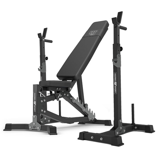 Set MS30_2.0 | banco de entrenamiento ajustable de doble cara + soporte multinivel para mancuernas (2 piezas) con asistencia - Marbo Sport