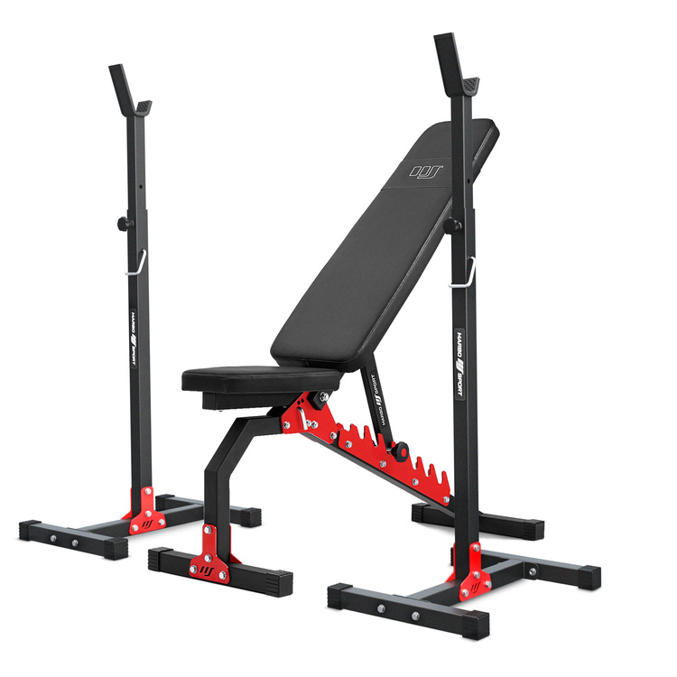 Set MH7 | Banco regulable de doble cara MH-L114 + Soportes de barra ajustables (2 piezas) MH-S201 - Marbo Sport