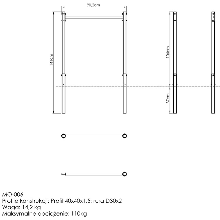 Pasamanos de inmersión exterior (largo) MO-006 - Marbo Sport