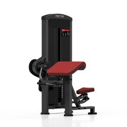Máquina de curl de biceps predicador con pila de pesas (tapizado granate) MP-U232 - Marbo Sport