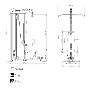 Máquina de abdominales lat. y remo bajo MS-W101 2.0 - Marbo Sport