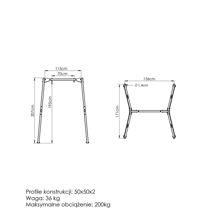 Estructura de soporte para columpio de jardín MO-001 - Marbo Sport