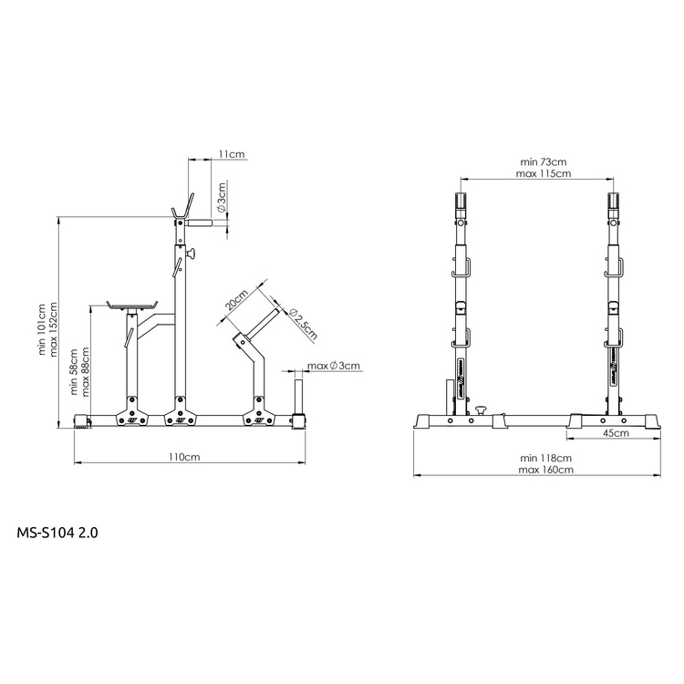 Caballete combinado con aseguramiento MS-S104 2.0 - Marbo Sport