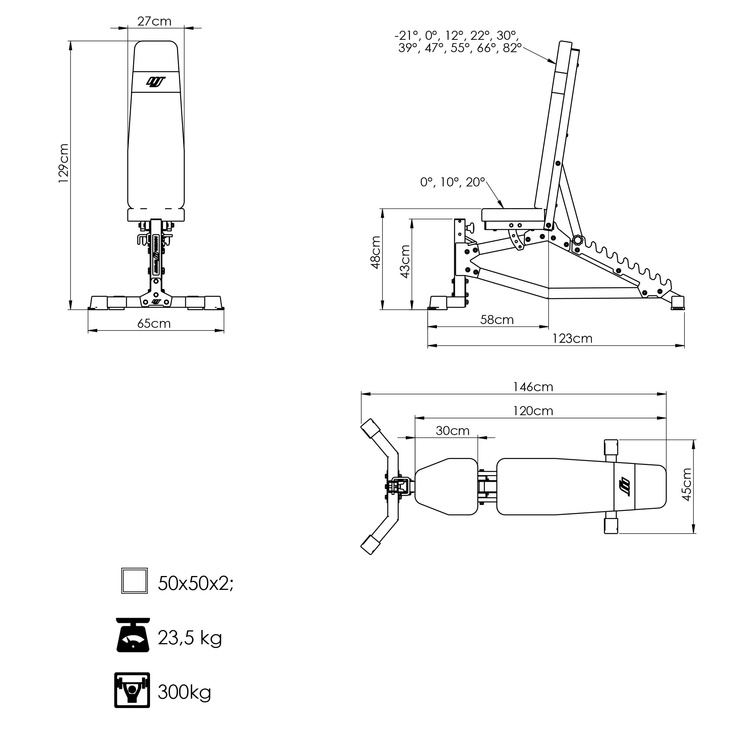 Banco de entrenamiento ajustable de doble cara MS-L102 2.0 - Marbo Sport