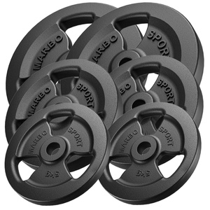 Juego de discos de peso Tri-Grip de hierro fundido 60 kg / 2 x 15 kg + 2 x 10 kg + 2 x 5 kg - Marbo Sport