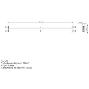 Barra recta de dominadas para exterior con soporte para saco de boxeo MO-005 - Marbo Sport