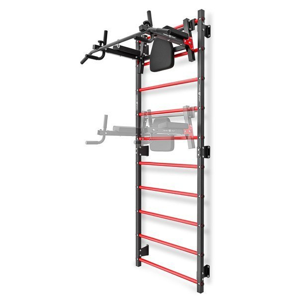 Set MHU1 | Escalera gimnástica metálica + Pasamanos y barra 2 en 1 para pared y escalera - Marbo Sport