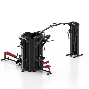 Máquina multifuncional torre MIDI de 6 estaciones con poleas (tapizado negro) MP-T002 - Marbo Sport