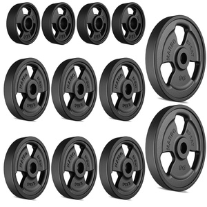 Juego de pesas de hierro fundido engomadas Tri-Grip 29 kg / 2 x 5 kg + 6 x 2,5 kg + 4 x 1 kg - Marbo Sport