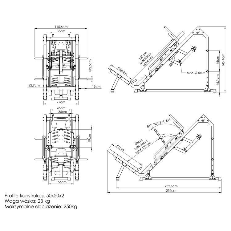 MS-U106 2.0 estación de flexión y extensión de piernas - Marbo Sport