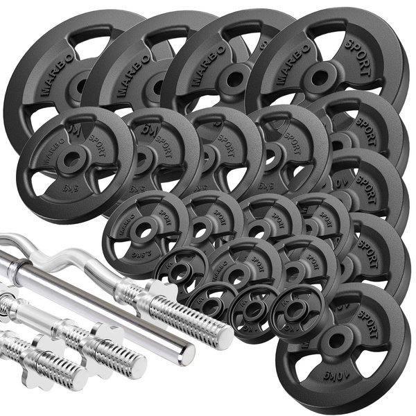Juego de barras reforzadas y pesas Tri-Grip 172 kg - Marbo Sport