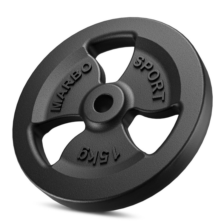 Juego de discos de peso Tri-Grip de hierro fundido 60 kg / 2 x 15 kg + 2 x 10 kg + 2 x 5 kg - Marbo Sport