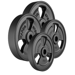 Juego de pesas de hierro fundido engomadas Tri-Grip 30 kg / 2 x 10 kg + 2 x 5 kg - Marbo Sport