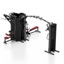 Máquina multifuncional torre MIDI de 6 estaciones con poleas (tapizado granate) MP-T002 - Marbo Sport