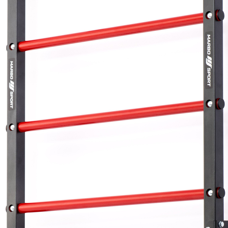 Set MHU1 | Escalera gimnástica metálica + Pasamanos y barra 2 en 1 para pared y escalera - Marbo Sport